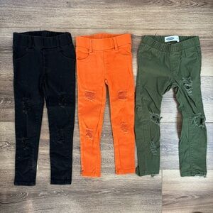 4T Lot of Kids Distressed Ripped Pants Jeans/Jeggings, Three Ray Co & Old Navy